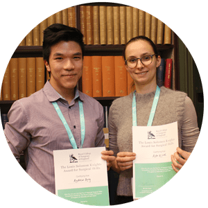 Image of Ada and Andrew, surgical skills competition winners at the 2023-2024 national final