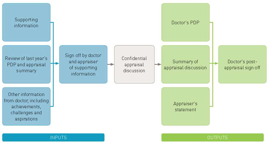 An infographic outlining the revalidation appraisal process