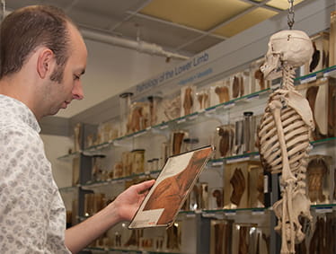 student in wellcome museum