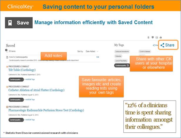 ClinicalKey: Saving content to your personal folders