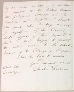 Down House: Darwin letter 1, 2nd page