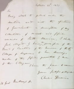 Down House: Darwin letter 2