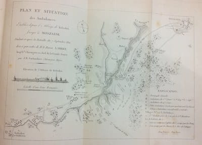 Larrey - map of Russian battlefield and ambulance points