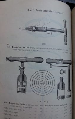 Surgical instrument catalogue - skull instruments