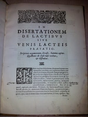 Aselli - De lactibus, sive lacteis venis (1627) - first page