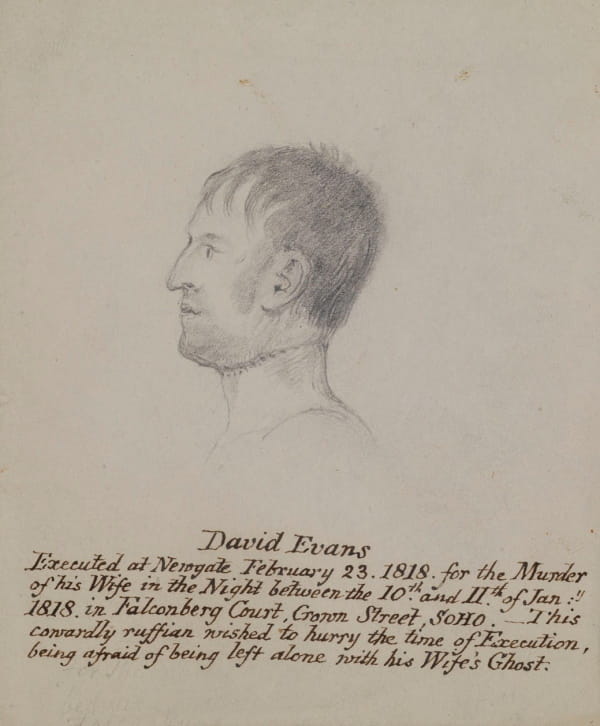 William Clift’s sketch of David Evans (MS0007/1/6/1/3).