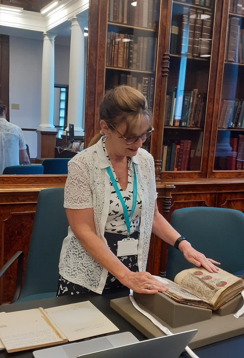 The author reads the book in the RCS England Research Room