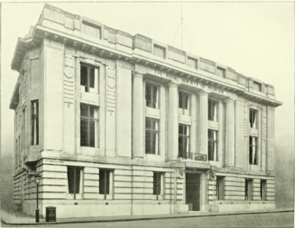 A black and white photograph of the Royal Society of Medicine building.