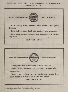 Educational slides from the Boston Rat Day campaign.