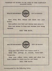 Educational slides from the Boston Rat Day campaign.