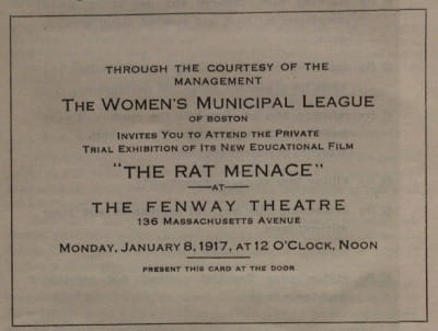 Film invitation for The Rat Menace