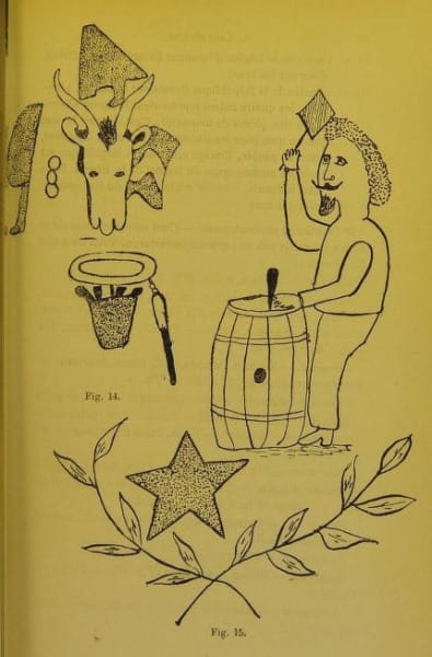 Butcher’s and barrel maker’s tattoos, recorded by Alexandre Lacassagne, 1881