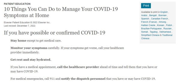 Patient Education: 10 Things You Can Do to Manage Your COVID-19 Symptoms at Home