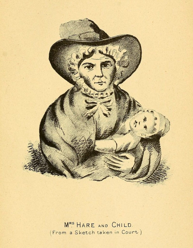 Mrs Hare and child (from a sketch taken in Court).