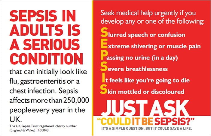 Sepsis in adults is a serious condition